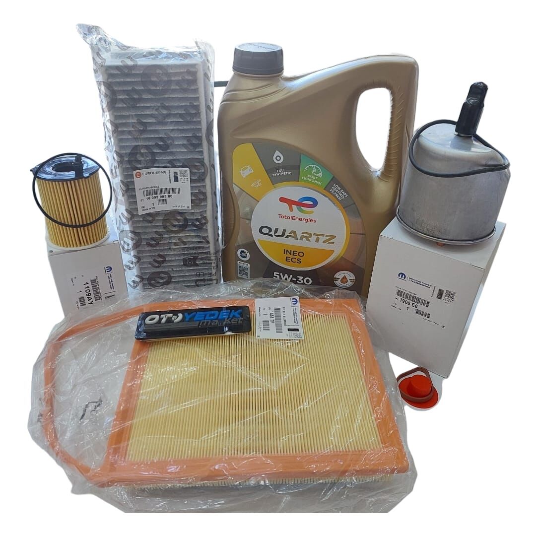 Peugeot 5008 (2011-2015) 1.6 Hdi Euro 5 Filtre Bakım Seti (Orijinal) Ve 5w30 Motor Yağ