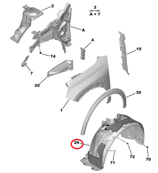 Opel Frontera (2025-2026) Sol Ön Çamurluk Davlumbazı (Orijinal)