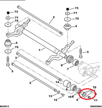 Peugeot 206 (1999-2012) Torsiyon Levyesi Sol (İthal)