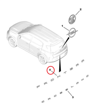 Opel Frontera (2025-2026) Bagaj Frontera Yazısı (Orijinal)