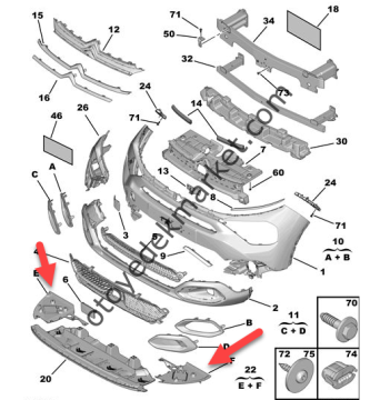 Citroen C4 X (2021-2024) Ön Tampon Alt Muhafaza Köşe Plastiği (Orijinal)