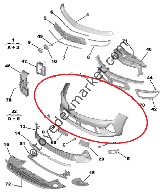 Opel Astra (2022-2024) Ön Tampon (Orijinal)