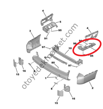 Opel Zafira Life (2021-2024) Arka Tampon Sağ Bağlantı Braketi (Orjinal)