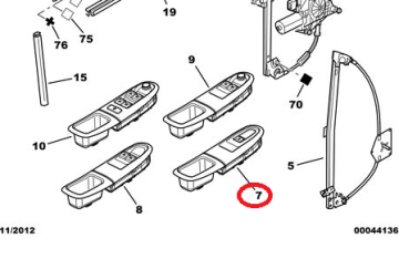 PEUGEOT 406 SAĞ ÖN CAM KUMANDA DÜĞMESİ