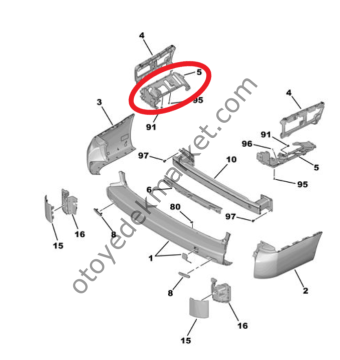 Opel Zafira Life (2021-2024) Arka Tampon Sol Bağlantı Braketi (Orjinal)