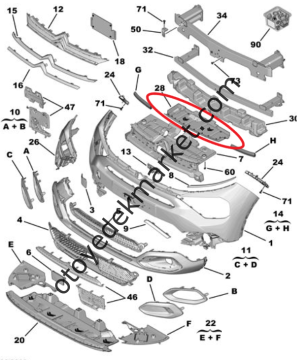 Citroen C4 X (2021-2026) Ön Tampon Alt Deflektörü (İthal)