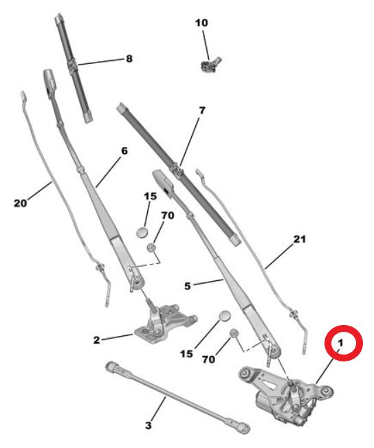 Citroen C5 Aircross (2025-2026) Ön Cam Silecek Motoru (Orijinal)