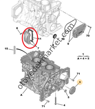 Opel Mokka (2021-2024) 1.2 T Benzinli Silindir Blok Kapama Plakası (Orijinal)