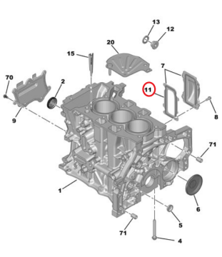 Opel Mokka (2021-2024) 1.2 T Benzinli Silindir Blok Kapama Plaka Contası (Orijinal)