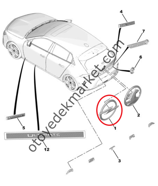 Opel Astra (2022-2024) Arka ''Astra'' Yazısı (Orijinal)
