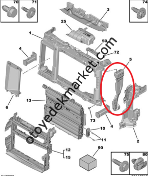 Citroen C4 X (2021-2024) Ön Panel Sol Bağlantı Dayanağı (Orijinal)