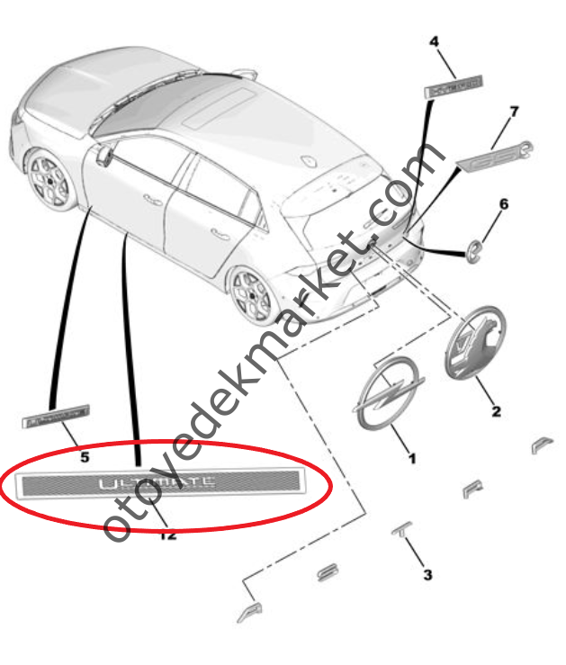 Opel Astra (2022-2024) Marşpiyel Eşik Çıtası (Orijinal)