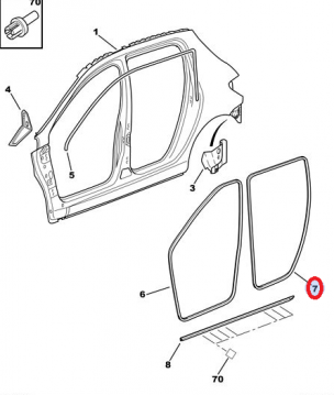 PEUGEOT 307 (2002-2009) ARKA KAPI FİTİLİ (İTHAL)