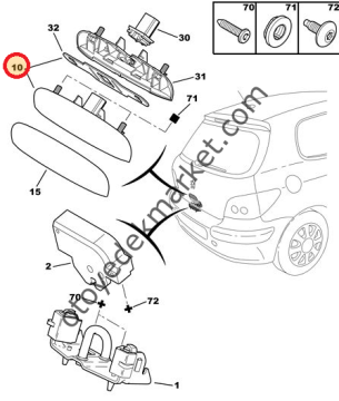 PEUGEOT 307 (2001-2008) BAGAJ KAPAK DIŞ AÇMA KOLU (ORİJİNAL)