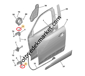 Opel Zafira Life (2021-2024) Kapı Menteşe Pimi Tespit Klipsi (Orijinal)
