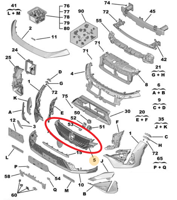 Peugeot 408 (2023-2025) Ön Panjur Izgarası (Orijinal)