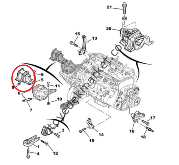 Citroen Jumper (2007-2019) 2.2 Hdi Sol Üst Motor Takozu (Febi)