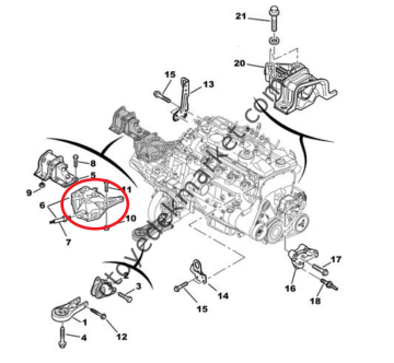 Citroen Jumper (2007-2019) 2.2 Hdi Sol Üst Motor Kulağı Bağlantı Takozu (Orijinal)