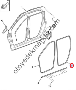 PEUGEOT 307 (2002-2009) ARKA KAPI FİTİLİ (ORJİNAL)