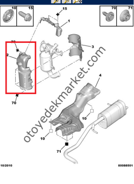 Peugeot 206 (2003-2011)  1,4 Hdi Egzoz Manifoldu Isı Kalkanı Ön (Orijinal)