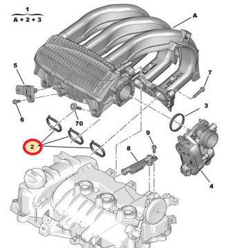 Peugeot 301 (2012-2020) 1.2 Benzinli Emme Manifold Conta Seti (Royal)