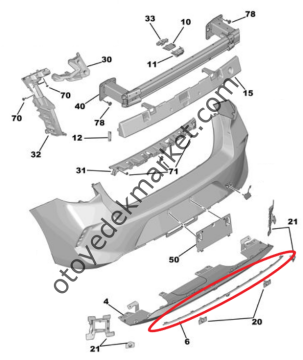 Opel Astra (2022-2024) Arka Tampon Çıtası (Orijinal)