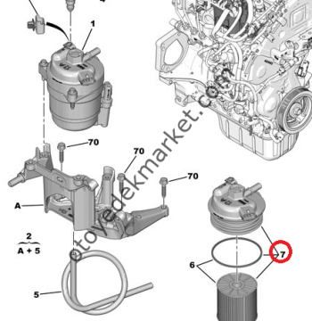 Peugeot 308 (2015-2019) 1.6 Dizel Mazot Filtre Kapağı (Orijinal)