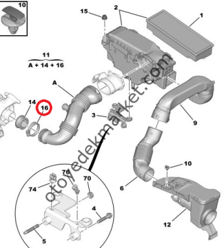 PEUGEOT 207 1,6 HDİ TURBO HORTUM CONTASI KELEPÇESİ (ORİJİNAL)