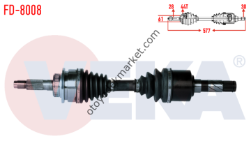 ÖN AKS KOMPLE SAĞ RANGER 2.5 DOHC 16V 06>