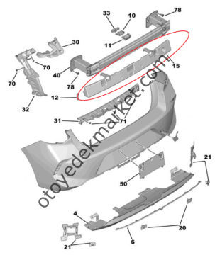 Opel Astra (2022-2024) Arka Tampon Darbe Emici (Orijinal)
