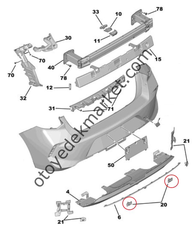 Opel Astra (2022-2024) Arka Tampon Park Sensörü Bağlantı Ayağı (Orijinal)