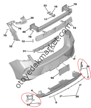 Opel Astra (2022-2024) Arka Tampon Park Sensörü Bağlantı Ayağı (Orijinal)