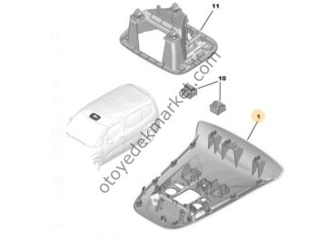 Peugeot Partner Tepee (2019-2025) Tavan Üzerindeki Konsol (Orijinal)