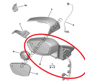 Citroen C4 X (2021-2024) Sağ Dikiz Aynası (Orijinal)