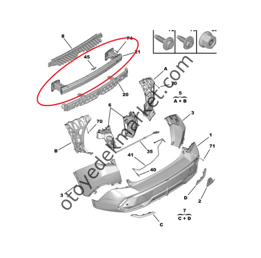 Opel Astra (2022-2024) Arka Tampon Demiri - Elektrikli Modeller (Orijinal)