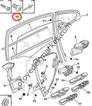 PEUGEOT 307 ÖN SAĞ CAM ÇEVRE FİTİLİ (ORJİNAL)