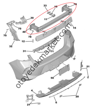 Opel Astra (2022-2024) Arka Tampon Demiri (Orijinal)