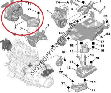 Citroen Berlingo (2008-2013) Sağ Üst Motor Takozu (Rapro)