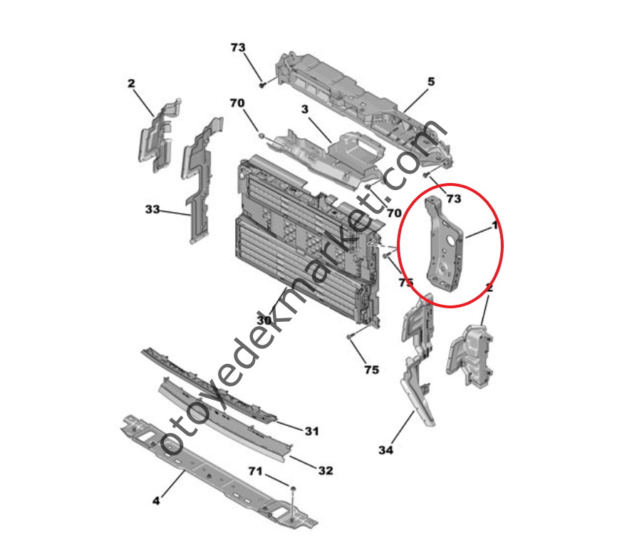 Opel Grandland X (2017-2021) Ön Panel Sol Yan Destek Bağlantı Braketi(Orijinal)