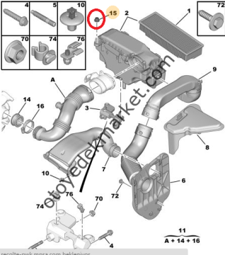 Citroen Berlingo (2008-2018) 1,6 Hdi Hava Filtre Kutu Takozu (İthal)