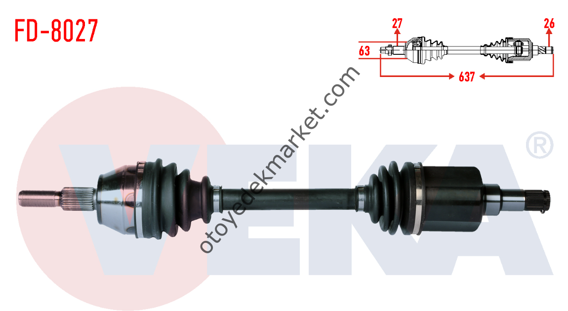 Ford Focus(2012-2014) Ön Aks Komple Sol 1.6 Tdci ( Veka)