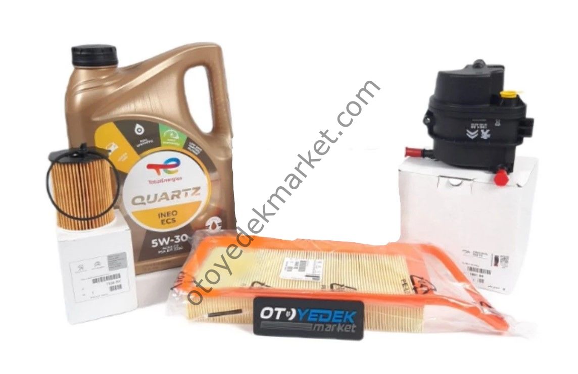 Citroen C3 (2003-2012) 1.4 Hdi 75 Hp Euro4 Polen Filtrresiz Filtre Seti (Orijinal) +5w30 Motor Yağ
