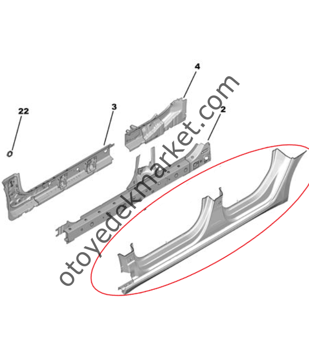 Opel Astra (2022-2024) Sağ Marşpiyel Sacı (Orijinal)