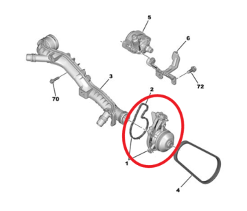 Peugeot 3008 (2024-2025) 1.2 Benzinli Hybrid Devirdaim Su Pompası (Orijinal)