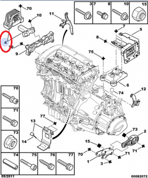 PEUGEOT 207 (2006-2009) 1.6 GT-RC SAĞ ÜST MOTOR TAKOZU (İTHAL)