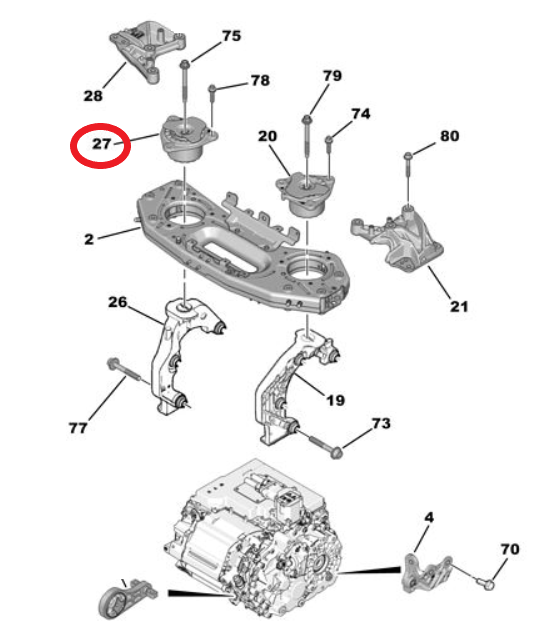 Opel Movano (2024-2026) 2.2 BlueHdi Motor Kulağı (Orijinal)