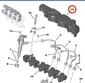 Peugeot 3008 (2011-2014)  Enjektör Üst Koruyucu Sünger (Orijinal)