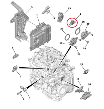 Peugeot 3008 (2024-2025) 1.2 Benzinli Hybrid Eksantrik Mili Konum Sensörü (Orijinal)