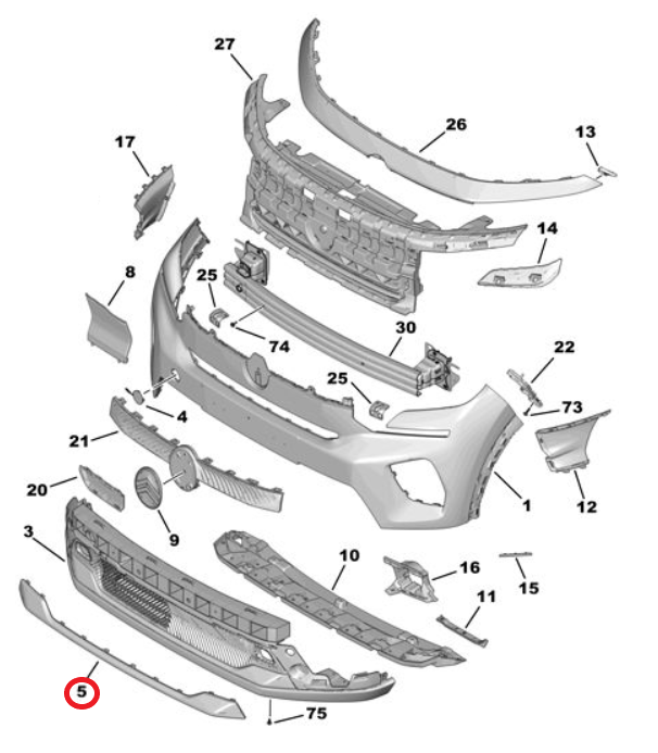 Citroen e-C3 (2024-2026) Ön Tampon Alt Giydirmesi (Orijinal)