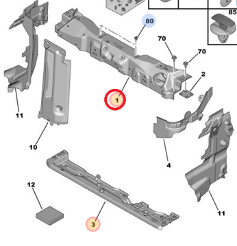 PEUGEOT 301 (2012-2018) ÖN PANEL ÜST SACI (İTHAL)